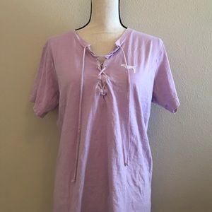 [vs pink] purple lace up